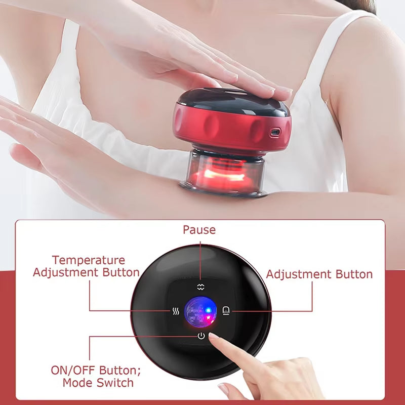 BioPress - Body Scraping Massage Smart Electric Vacuum Cupping Heating Suction Cup Device Back Neck Arm Massger