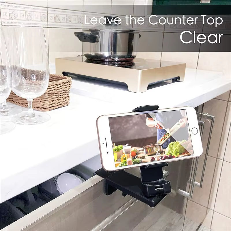 ClipGo - Airplane Phone Holder Stand Cell Mobile Portable Travel Mount Desk Flight Foldable Rotatable Selfie Holding Train Seat Support