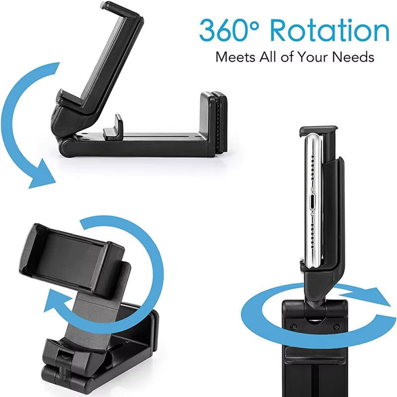 ClipGo - Airplane Phone Holder Stand Cell Mobile Portable Travel Mount Desk Flight Foldable Rotatable Selfie Holding Train Seat Support