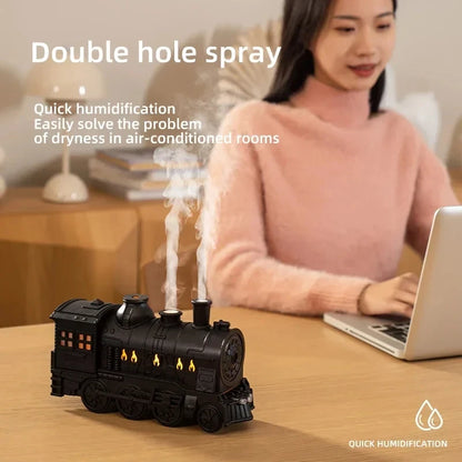 MisTrain - Mini Train Shape Aromatherapy Essential Oil Diffuser Ultrasonic Cool Mist Air Humidifier with LED Lamp  Atomizer