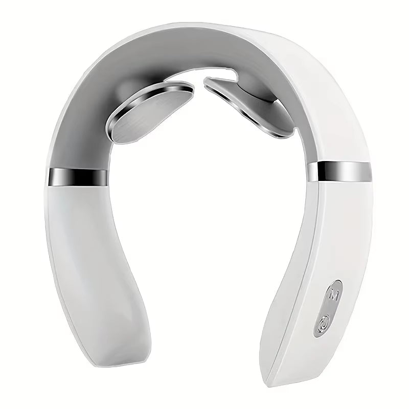 CerviTech - Electric Neck Massager USB Charging Portable Cervical Massage Device for Work, Travel, Portable Operation Simple White