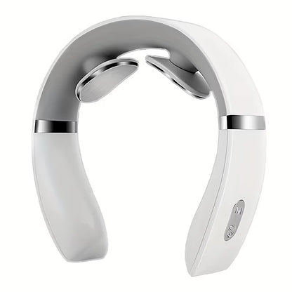 CerviTech - Electric Neck Massager USB Charging Portable Cervical Massage Device for Work, Travel, Portable Operation Simple White
