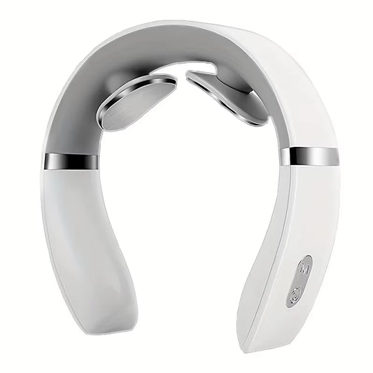 CerviTech - Electric Neck Massager USB Charging Portable Cervical Massage Device for Work, Travel, Portable Operation Simple White