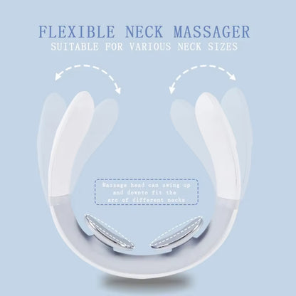 CerviTech - Electric Neck Massager USB Charging Portable Cervical Massage Device for Work, Travel, Portable Operation Simple White