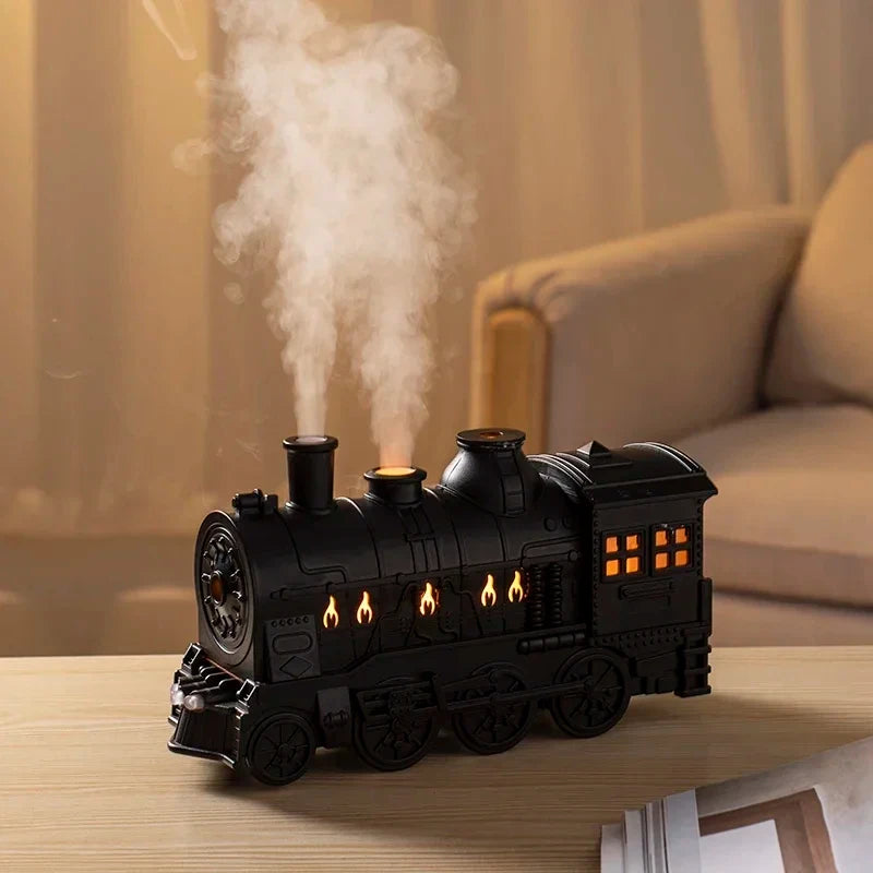 MisTrain - Mini Train Shape Aromatherapy Essential Oil Diffuser Ultrasonic Cool Mist Air Humidifier with LED Lamp  Atomizer